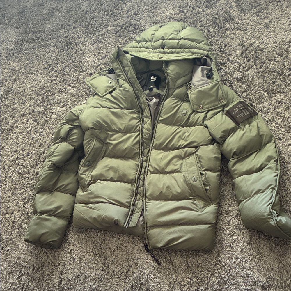 Womens extra small xs olive green G-star Raw puffer jacket